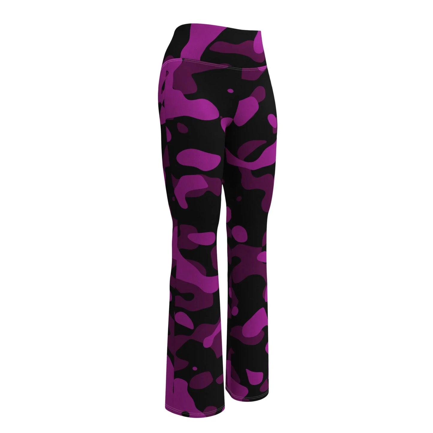 black-pink-camouflage-high-waist-flare-leggings-flare-leggings-jlr-design-11 - JLR Design
