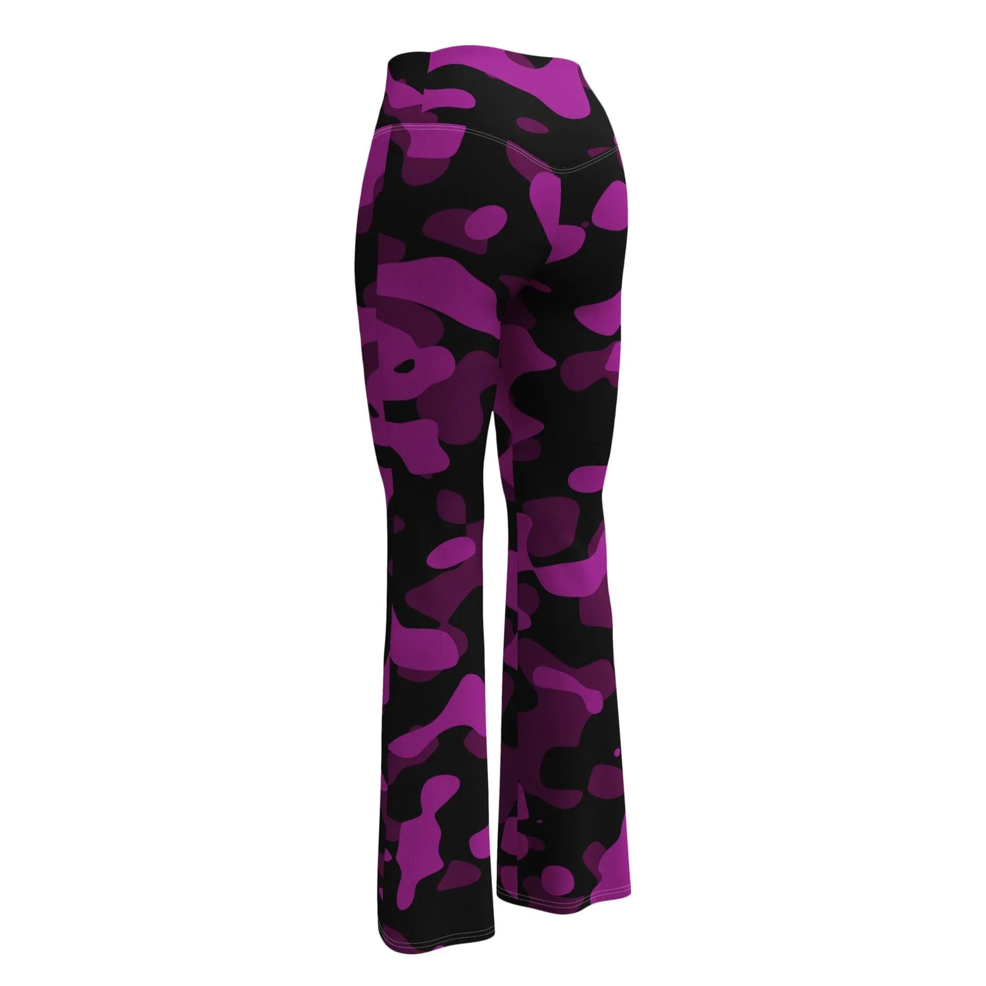 black-pink-camouflage-high-waist-flare-leggings-flare-leggings-jlr-design-12 - JLR Design