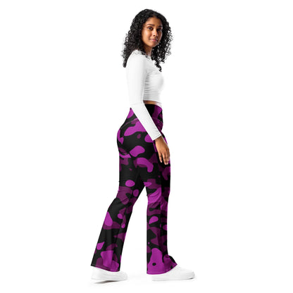 black-pink-camouflage-high-waist-flare-leggings-flare-leggings-jlr-design-2 - JLR Design