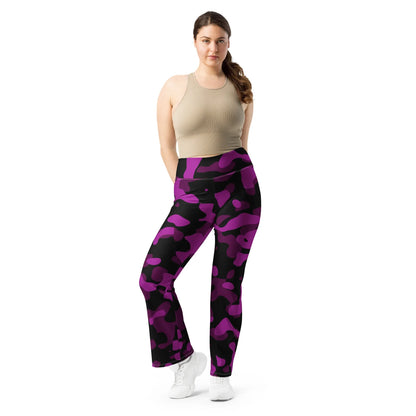 black-pink-camouflage-high-waist-flare-leggings-flare-leggings-jlr-design-4 - JLR Design