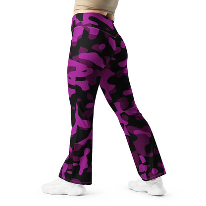 black-pink-camouflage-high-waist-flare-leggings-flare-leggings-jlr-design-5 - JLR Design