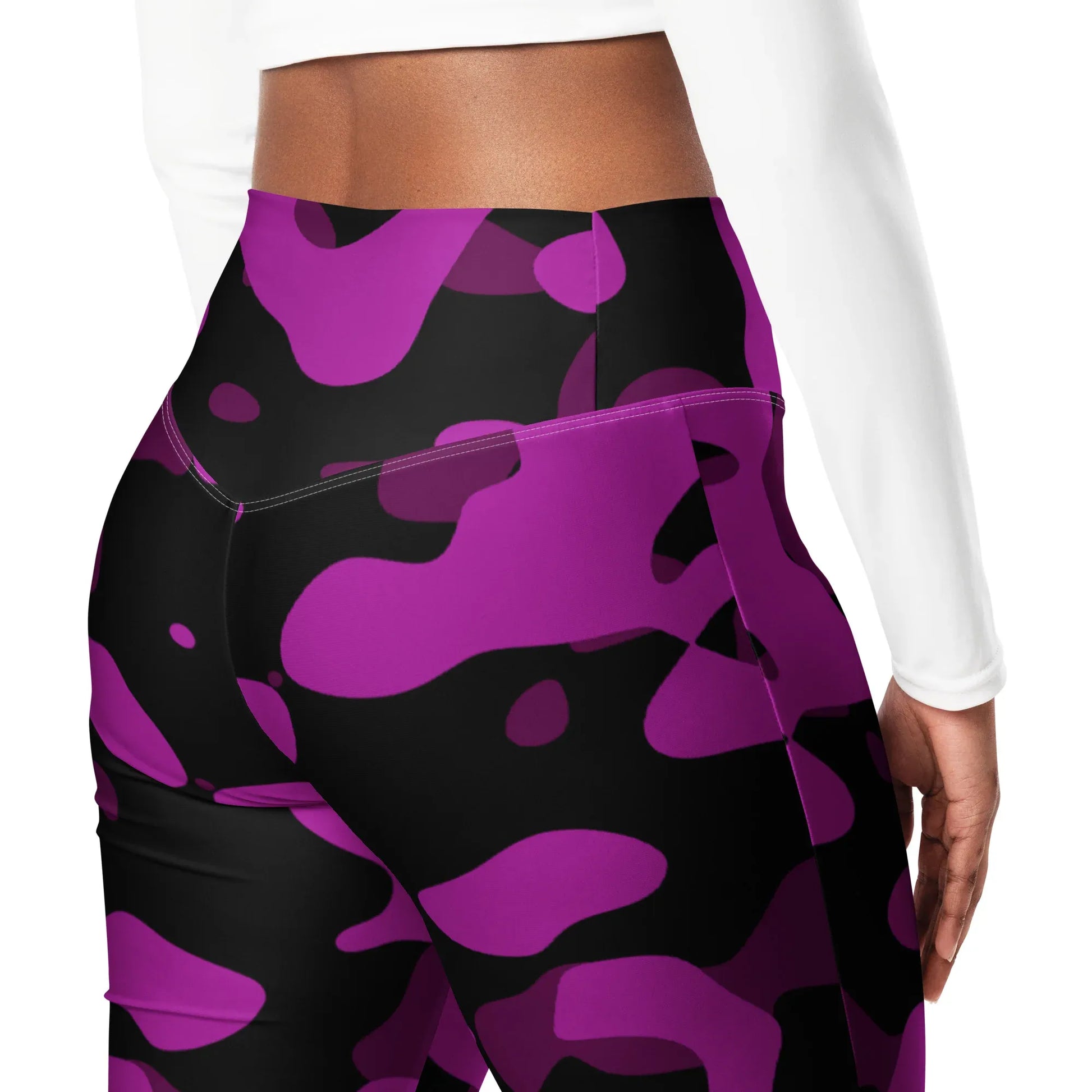 black-pink-camouflage-high-waist-flare-leggings-flare-leggings-jlr-design-6 - JLR Design