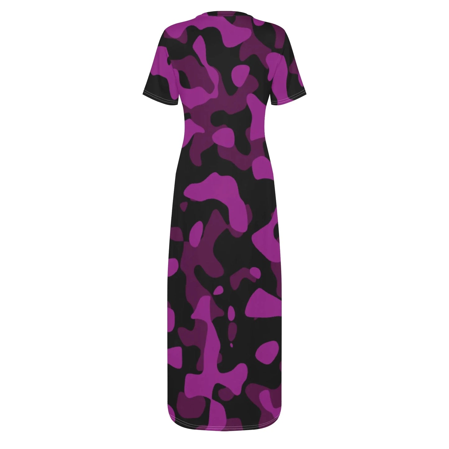 black-pink-camouflage-short-sleeve-long-dress-long-dress-jlr-design-4 - JLR Design