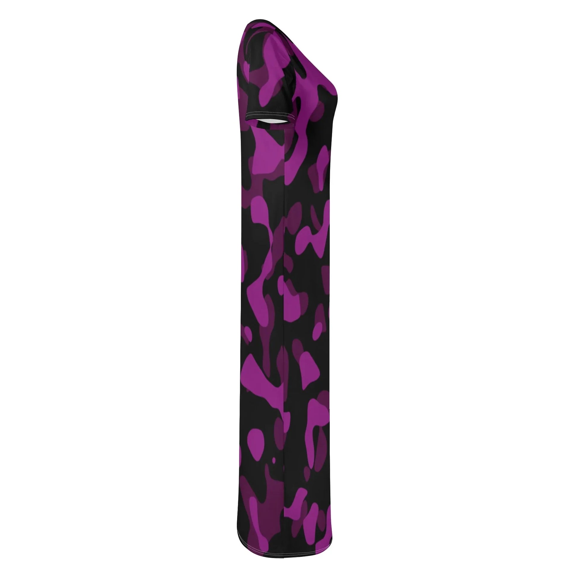 black-pink-camouflage-short-sleeve-long-dress-long-dress-jlr-design-5 - JLR Design