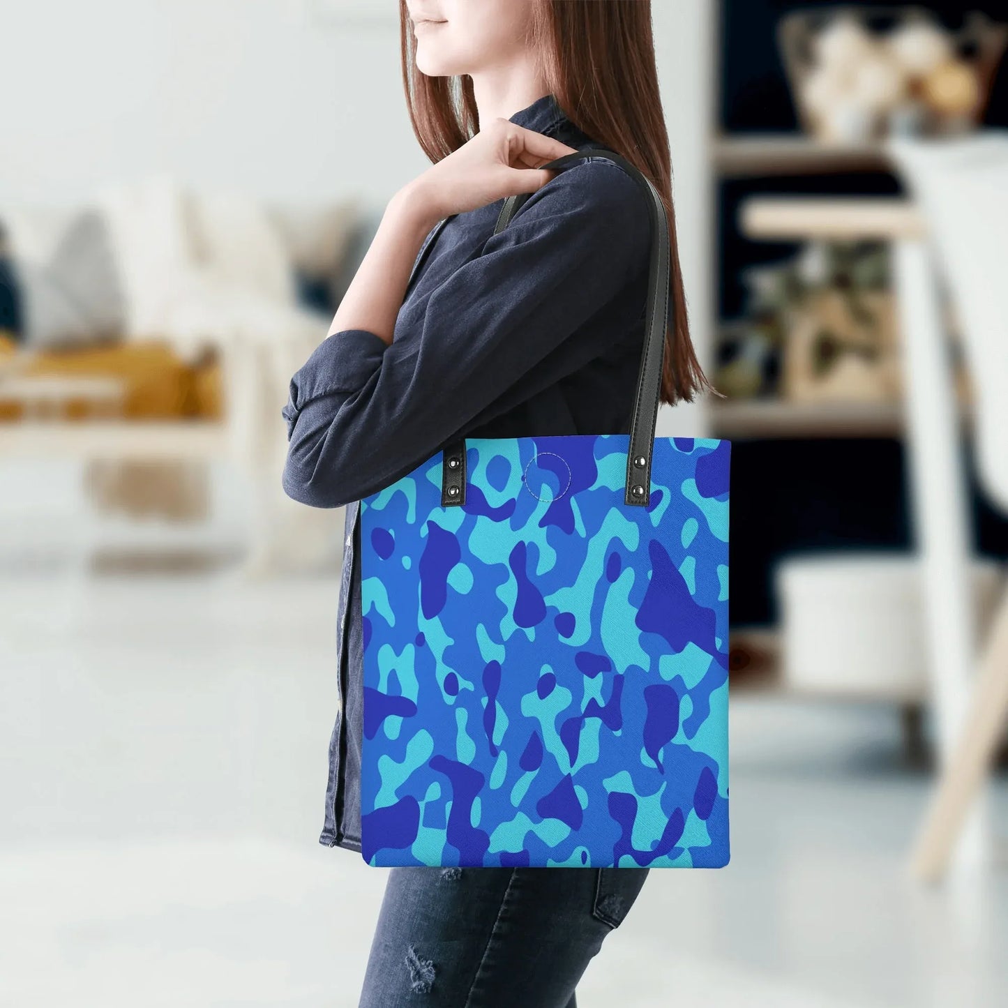 blaue-camouflage-pu-leder-handtasche-handtasche-jlr-design-5 - JLR Design