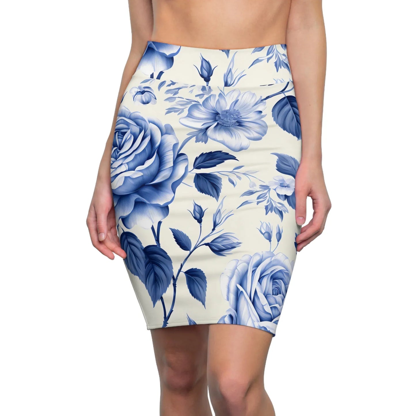 blaue-rose-v3-bleistiftrock-fur-damen-eleganter-mid-waist-rock-mit-stretch-komfort-bleistiftrock-jlr-design-1 - JLR Design