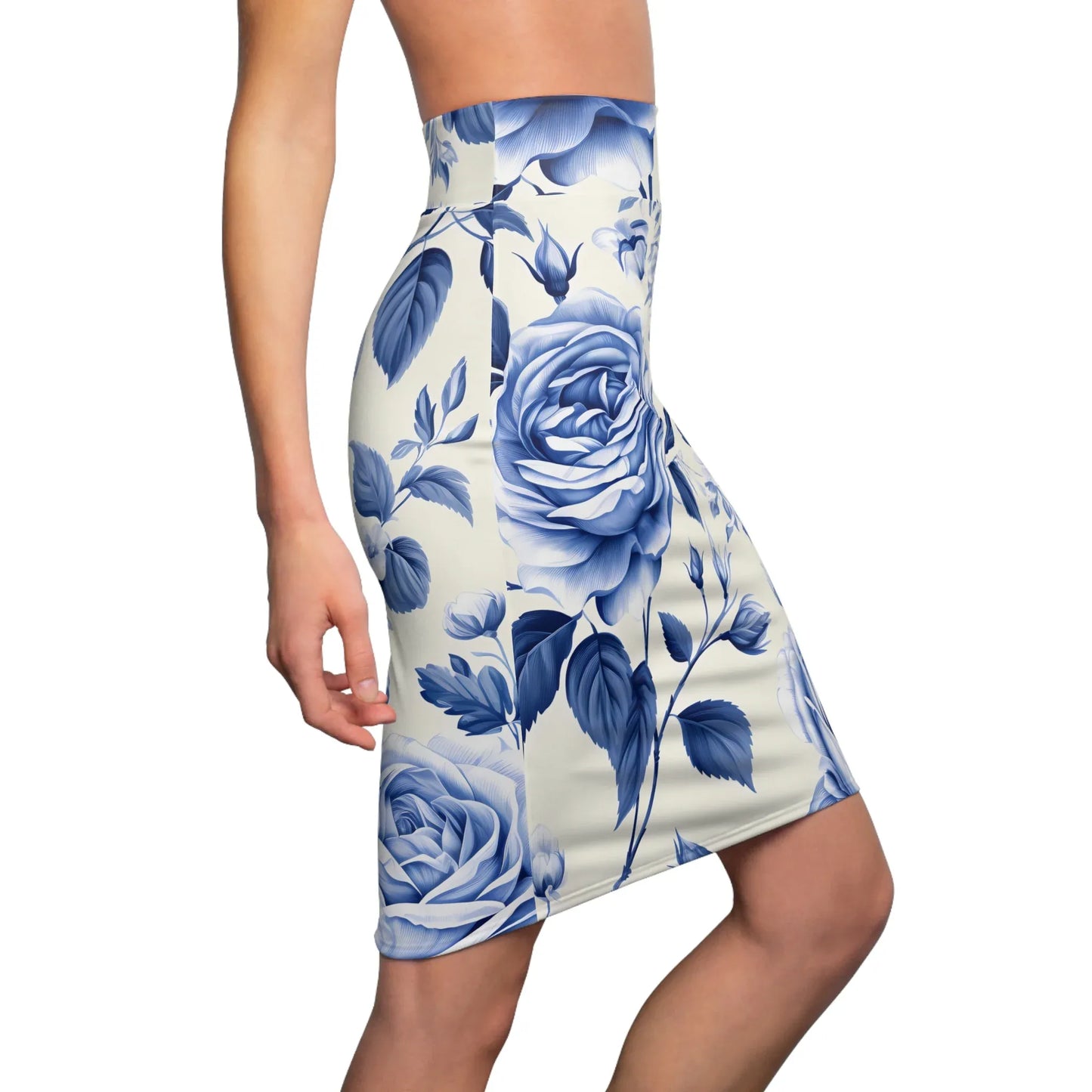 blaue-rose-v3-bleistiftrock-fur-damen-eleganter-mid-waist-rock-mit-stretch-komfort-bleistiftrock-jlr-design-2 - JLR Design