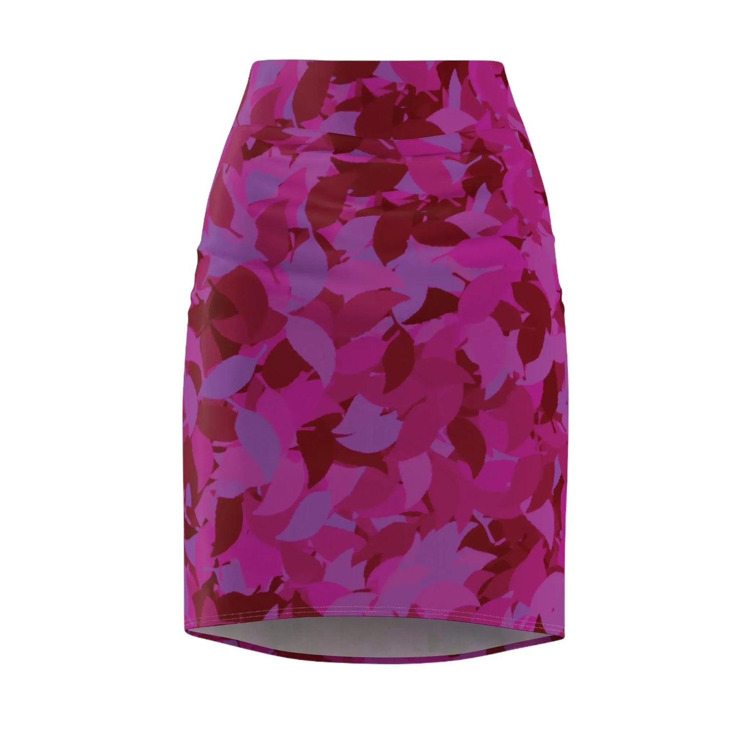 bleistiftrock-fur-damen-mit-pinken-blattmuster-eleganter-mid-waist-rock-mit-stretch-komfort-bleistiftrock-jlr-design-2 - JLR Design