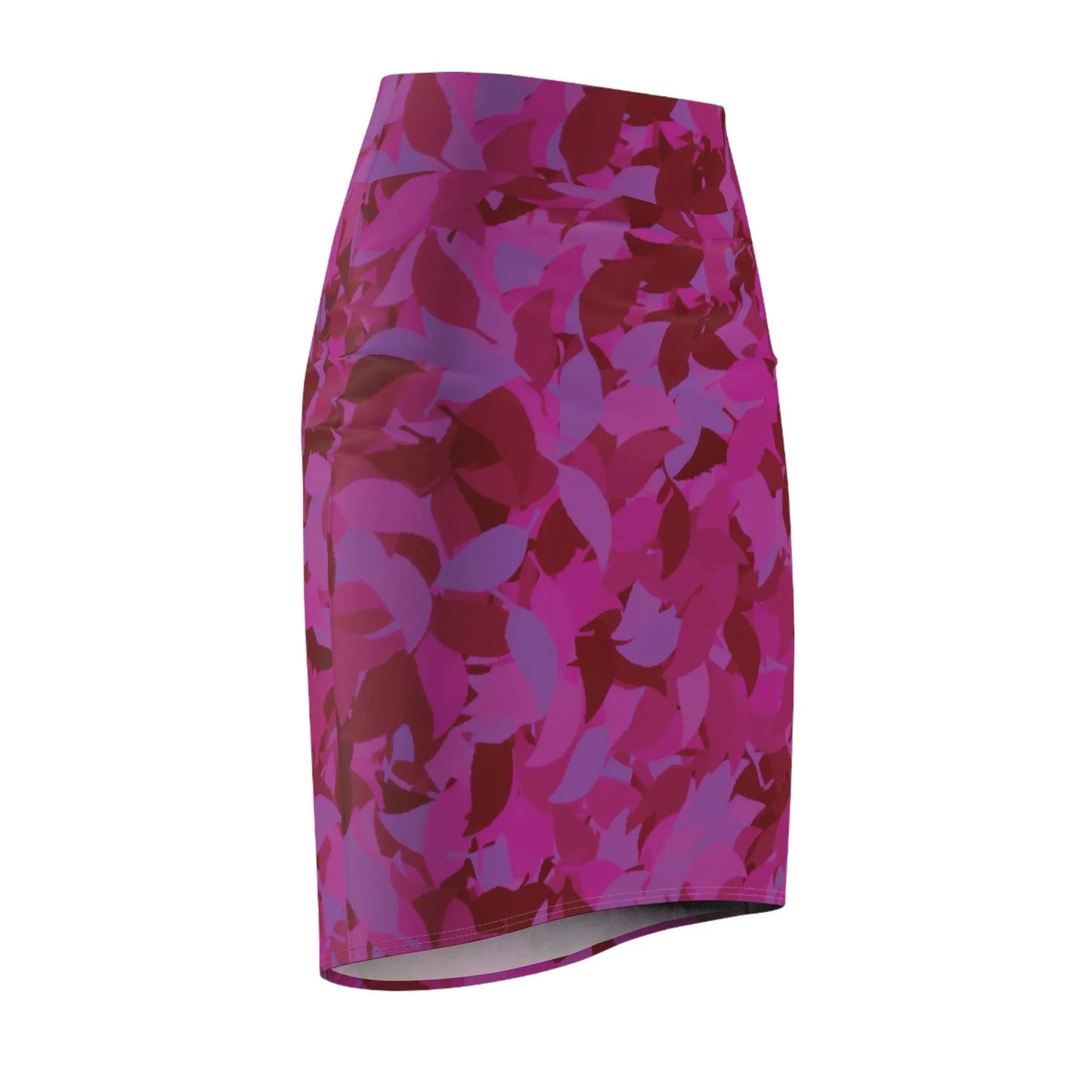 bleistiftrock-fur-damen-mit-pinken-blattmuster-eleganter-mid-waist-rock-mit-stretch-komfort-bleistiftrock-jlr-design-4 - JLR Design