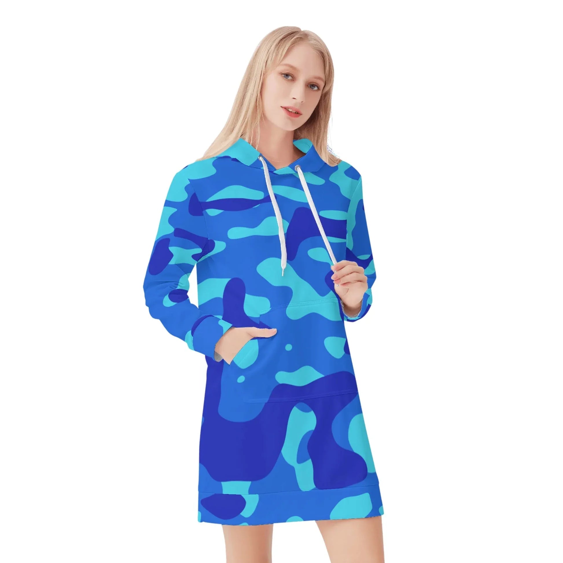 blue-camouflage-damen-hoodiekleid-warmes-velvet-kapuzenkleid-aus-weichem-samt-fleece-hoodiekleid-jlr-design-1 - JLR Design