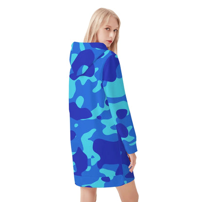 blue-camouflage-damen-hoodiekleid-warmes-velvet-kapuzenkleid-aus-weichem-samt-fleece-hoodiekleid-jlr-design-2 - JLR Design