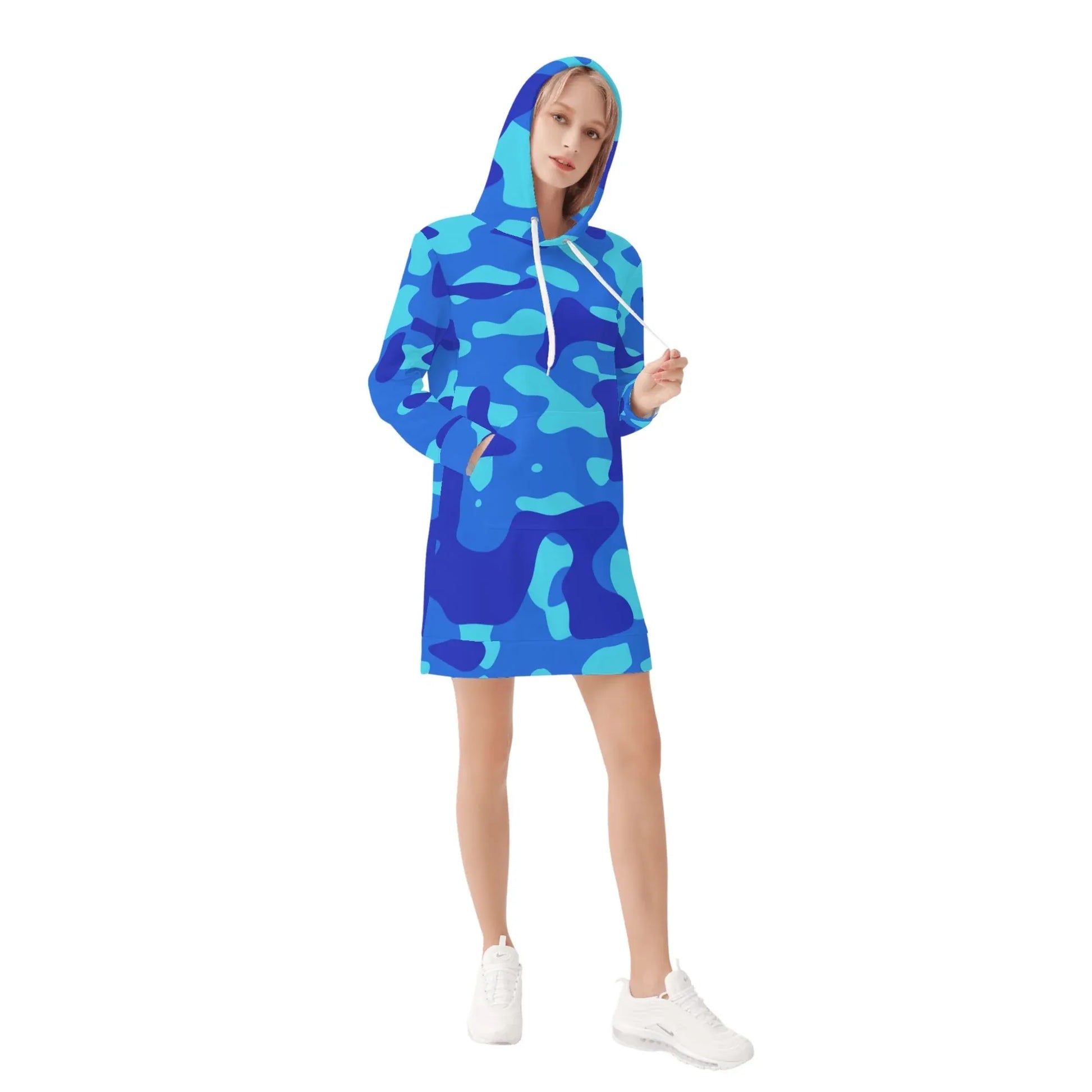 blue-camouflage-damen-hoodiekleid-warmes-velvet-kapuzenkleid-aus-weichem-samt-fleece-hoodiekleid-jlr-design-4 - JLR Design