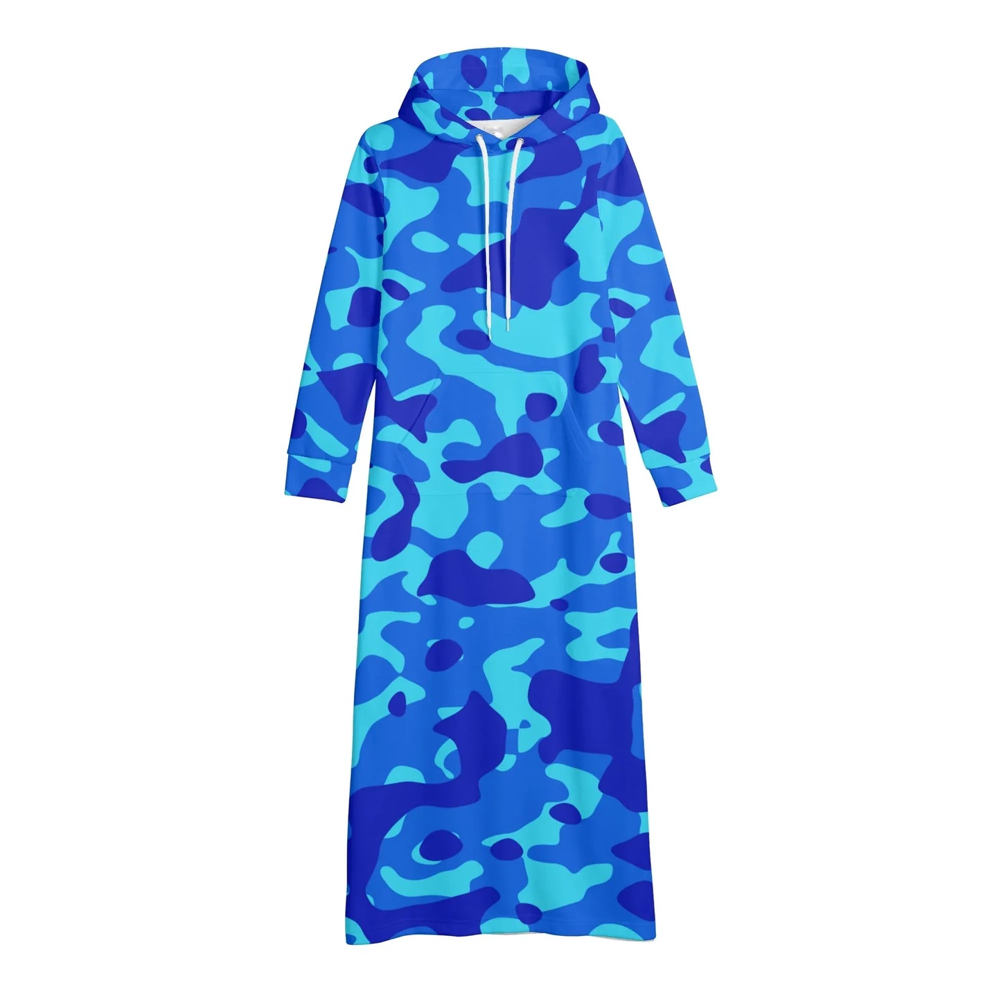 blue-camouflage-damen-maxi-hoodiekleid-knochellanges-kapuzenkleid-aus-weich-angerautem-fleece-hoodiekleid-jlr-design-4 - JLR Design