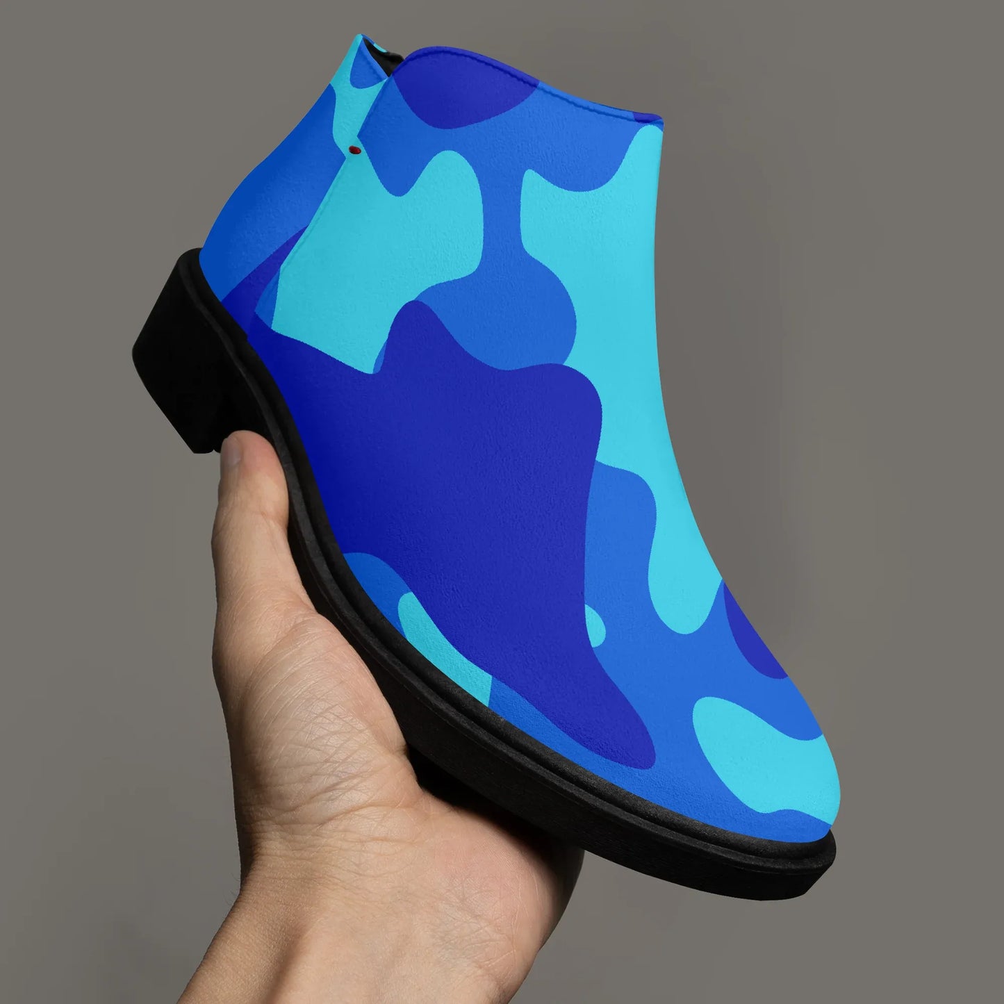 blue-camouflage-elegante-reissverschluss-stiefeletten-stiefeletten-jlr-design-3 - JLR Design