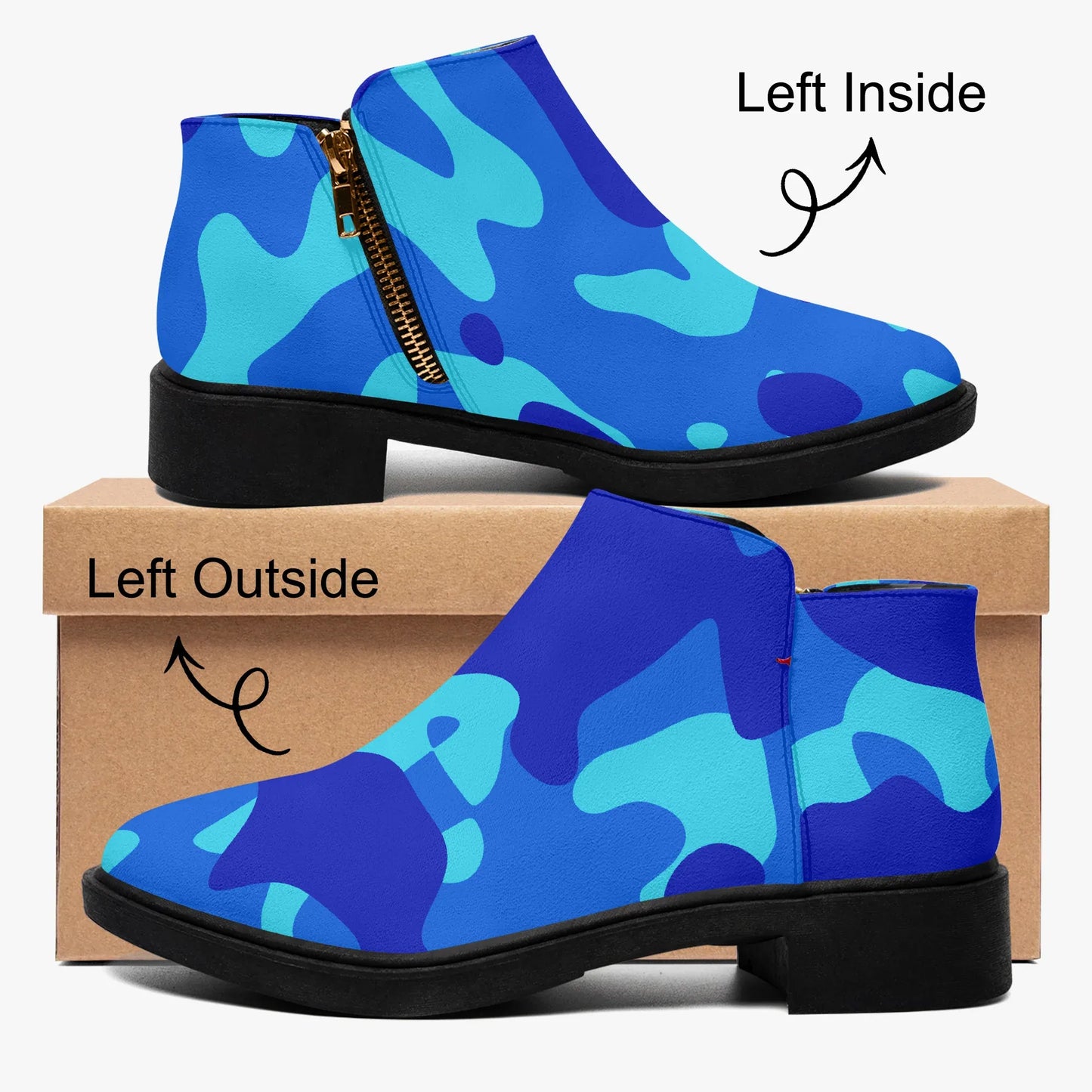 blue-camouflage-elegante-reissverschluss-stiefeletten-stiefeletten-jlr-design-4 - JLR Design