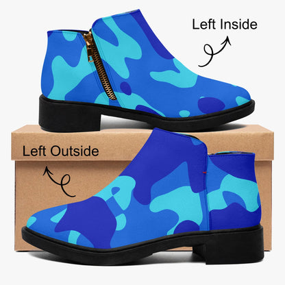 blue-camouflage-elegante-reissverschluss-stiefeletten-stiefeletten-jlr-design-4 - JLR Design