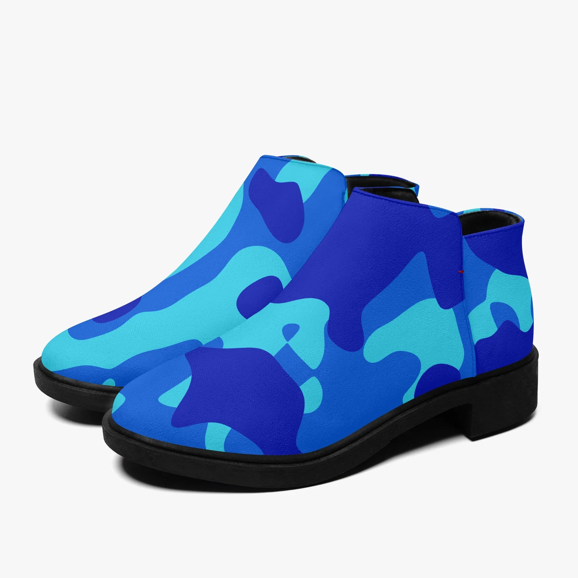 blue-camouflage-elegante-reissverschluss-stiefeletten-stiefeletten-jlr-design-6 - JLR Design