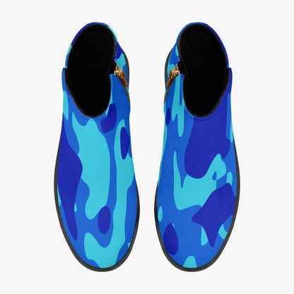 blue-camouflage-elegante-reissverschluss-stiefeletten-stiefeletten-jlr-design-7 - JLR Design