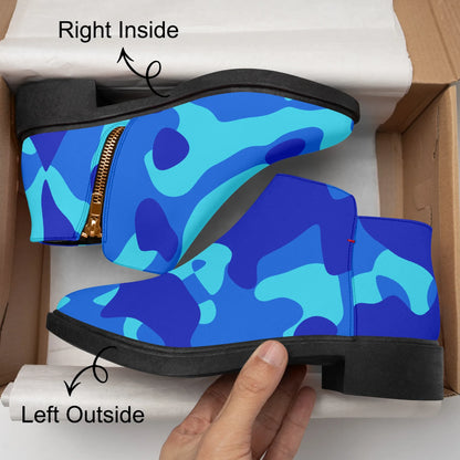 blue-camouflage-elegante-reissverschluss-stiefeletten-stiefeletten-jlr-design-8 - JLR Design