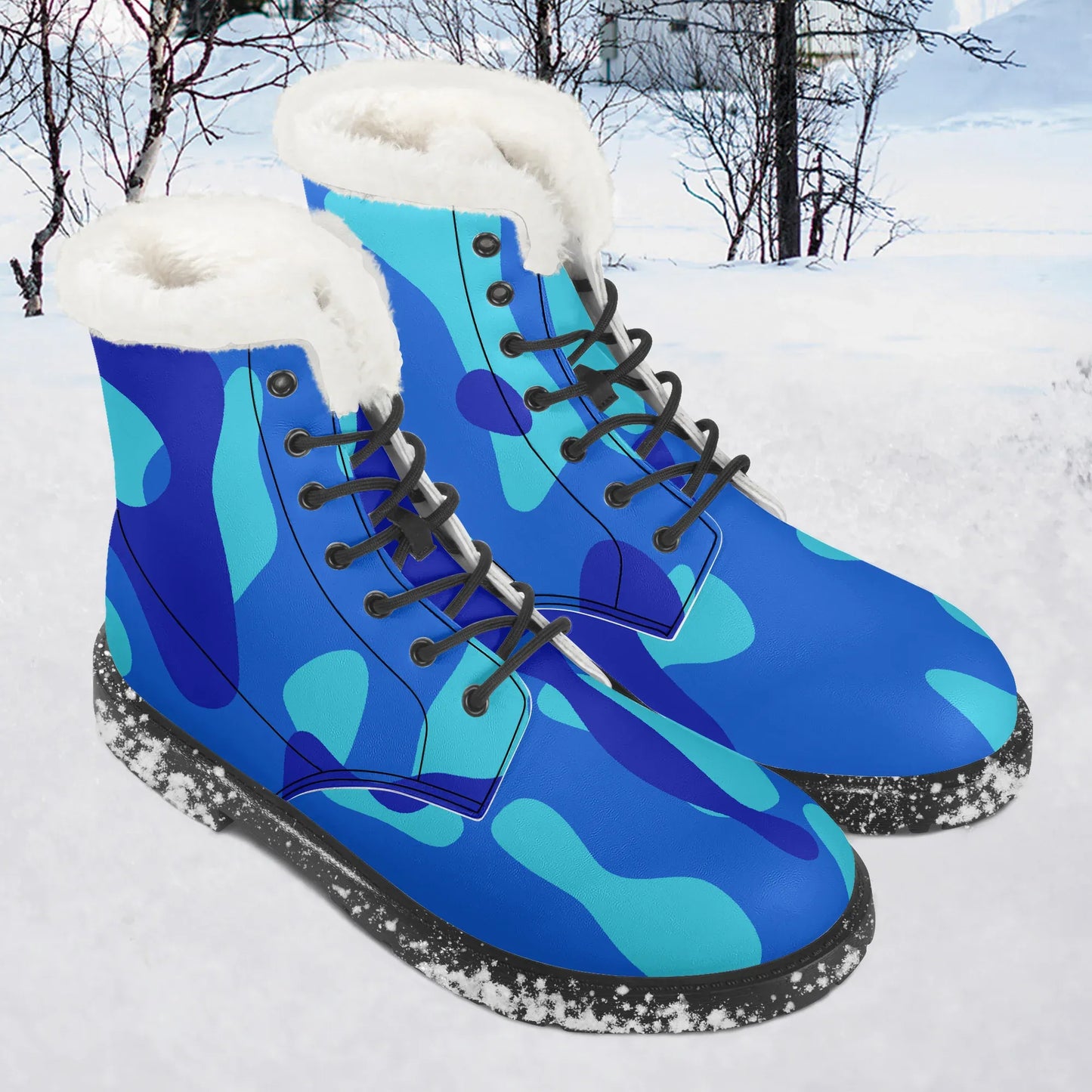 blue-camouflage-faux-fur-leder-boots-boots-jlr-design-1 - JLR Design