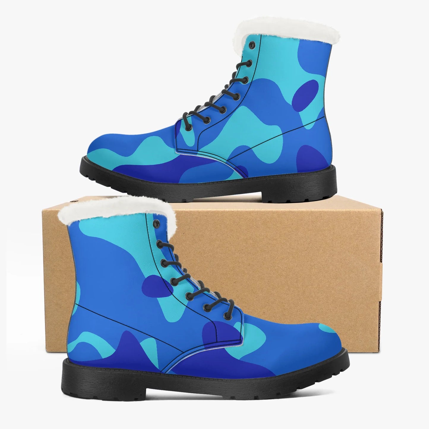 blue-camouflage-faux-fur-leder-boots-boots-jlr-design-5 - JLR Design
