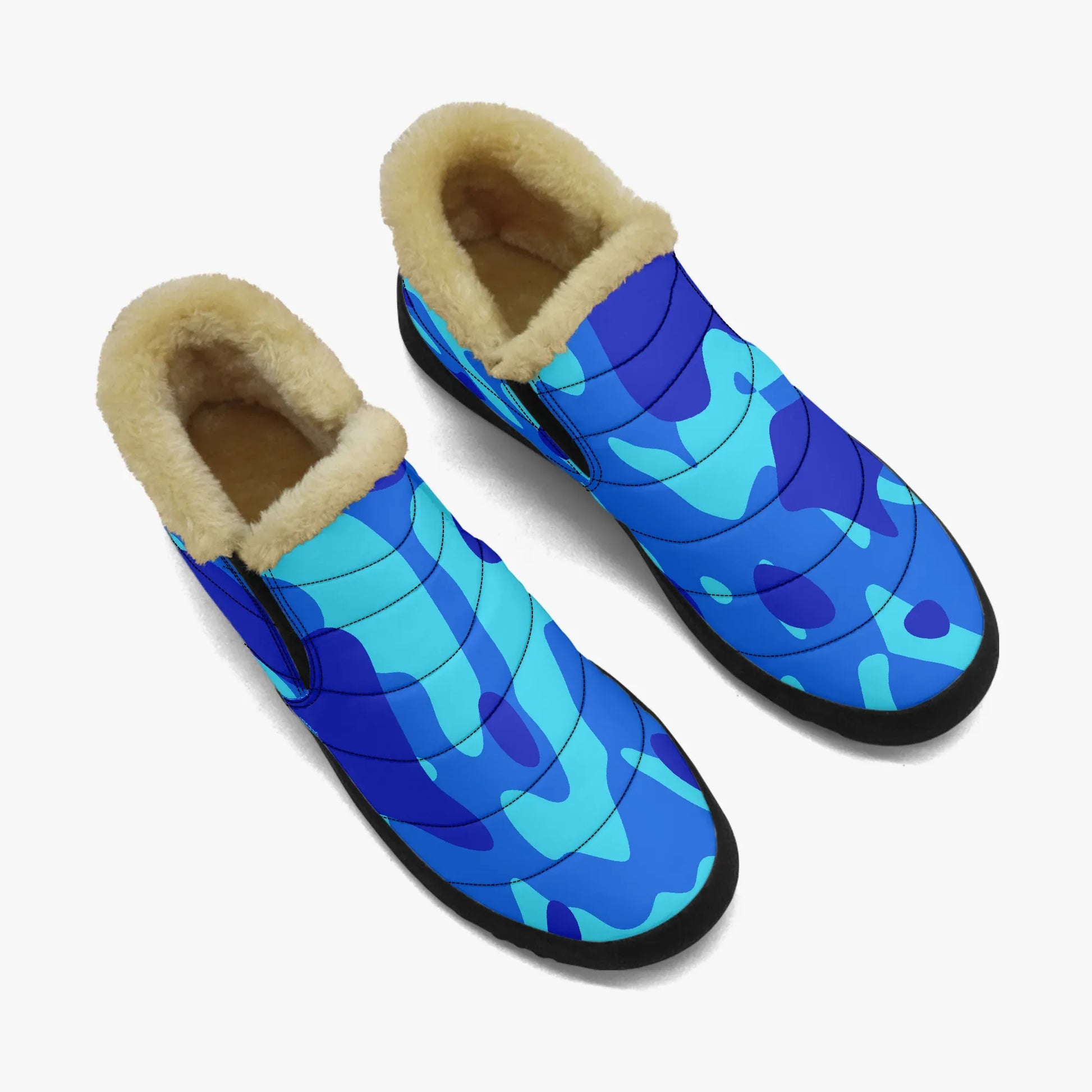 blue-camouflage-faux-fur-slipper-slipper-jlr-design-2 - JLR Design