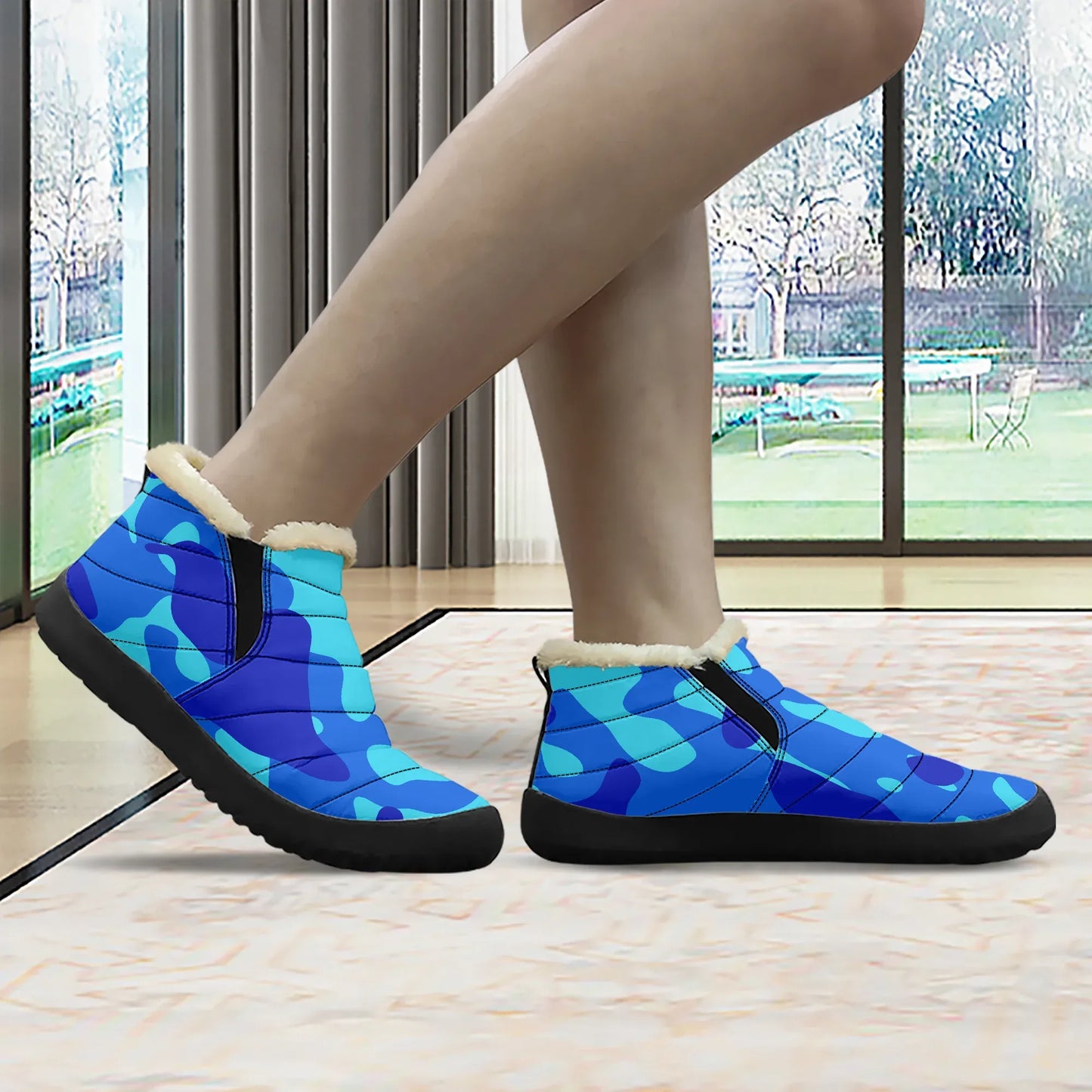 blue-camouflage-faux-fur-slipper-slipper-jlr-design-3 - JLR Design