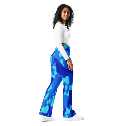 blue-camouflage-high-waist-flare-leggings-flare-leggings-jlr-design-2 - JLR Design