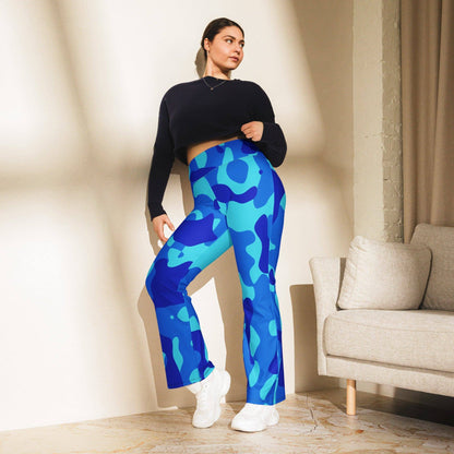 blue-camouflage-high-waist-flare-leggings-flare-leggings-jlr-design-4 - JLR Design