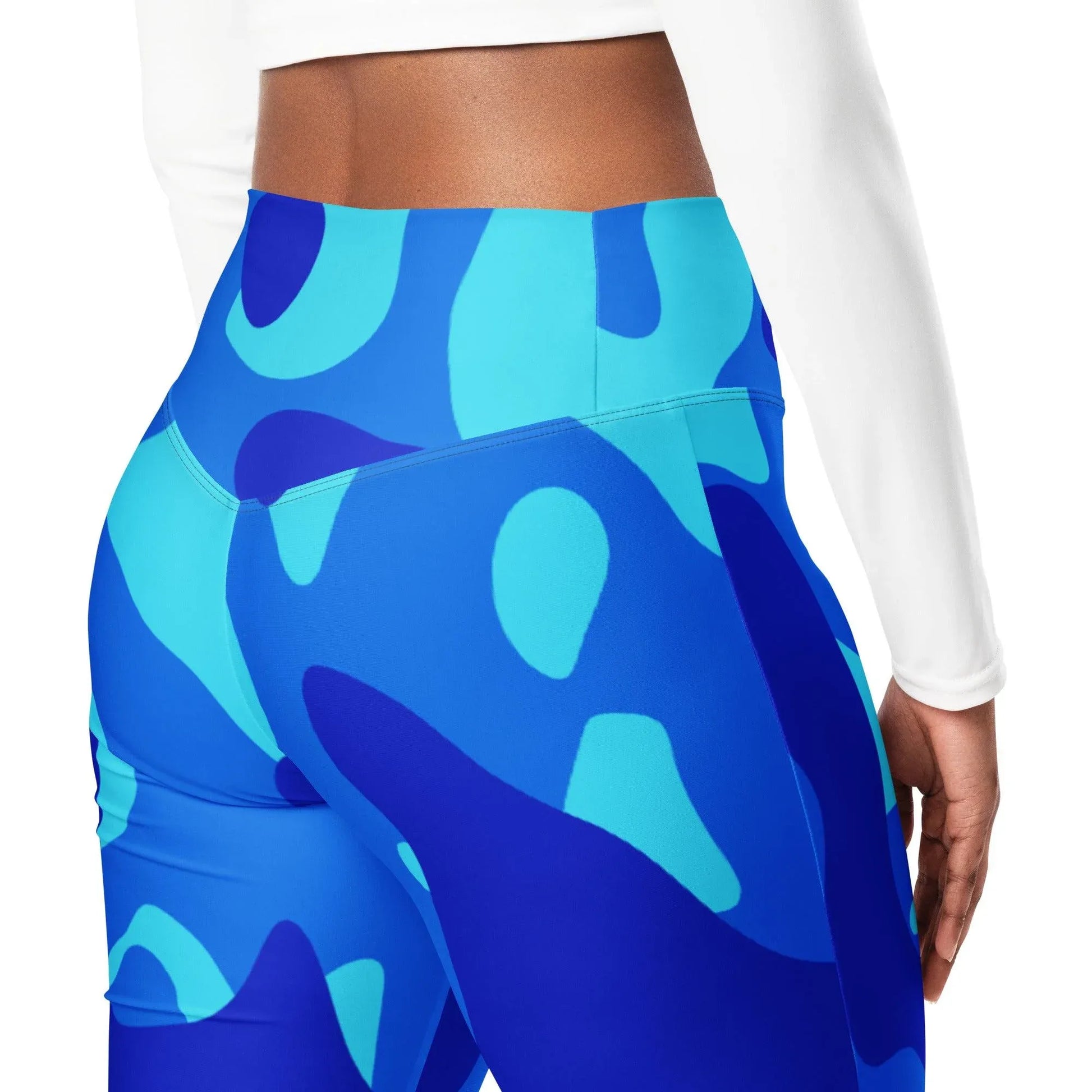blue-camouflage-high-waist-flare-leggings-flare-leggings-jlr-design-5 - JLR Design