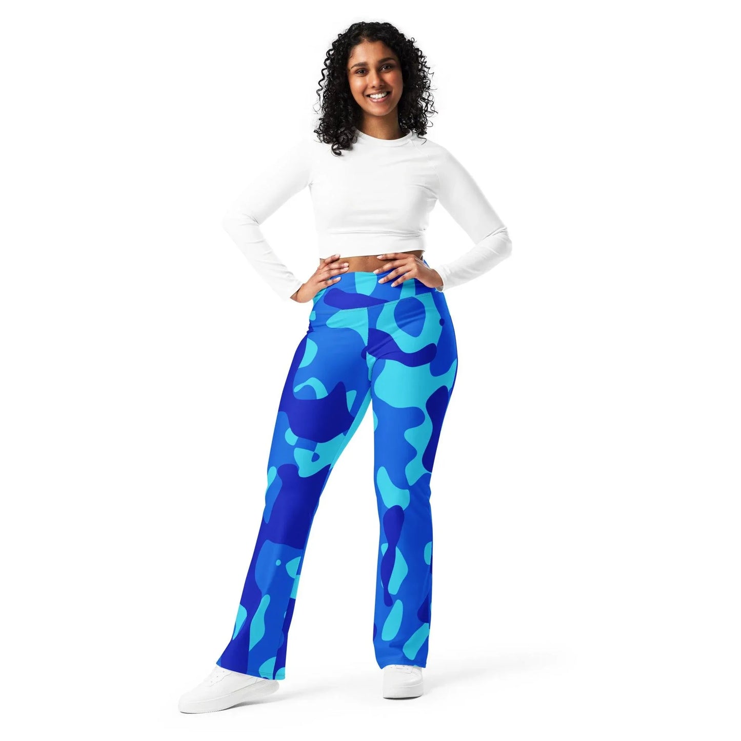 blue-camouflage-high-waist-flare-leggings-flare-leggings-jlr-design-8 - JLR Design