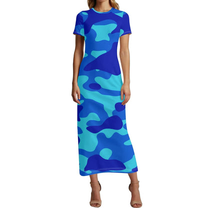 blue-camouflage-short-sleeve-long-dress-long-dress-jlr-design-1 - JLR Design