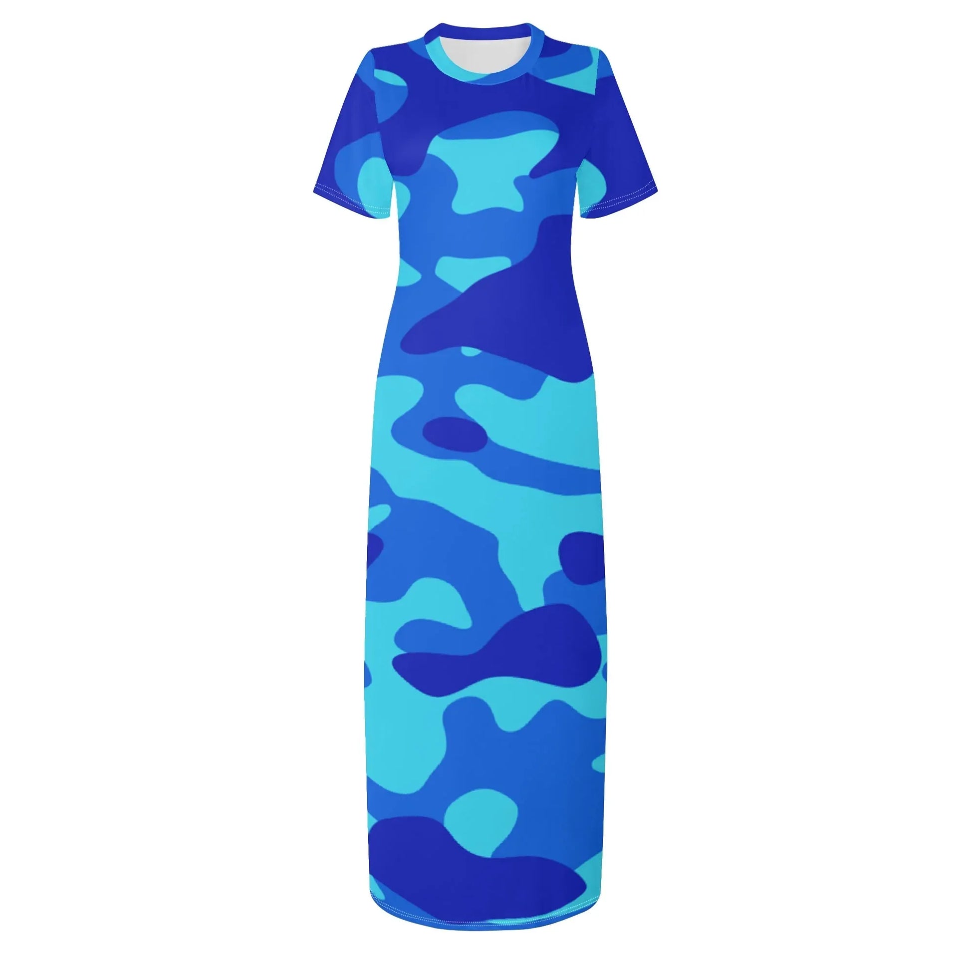 blue-camouflage-short-sleeve-long-dress-long-dress-jlr-design-3 - JLR Design