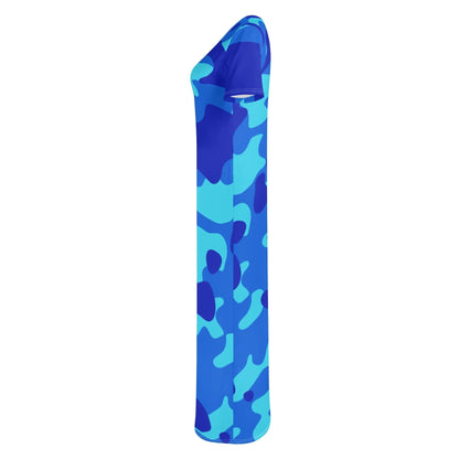 blue-camouflage-short-sleeve-long-dress-long-dress-jlr-design-6 - JLR Design