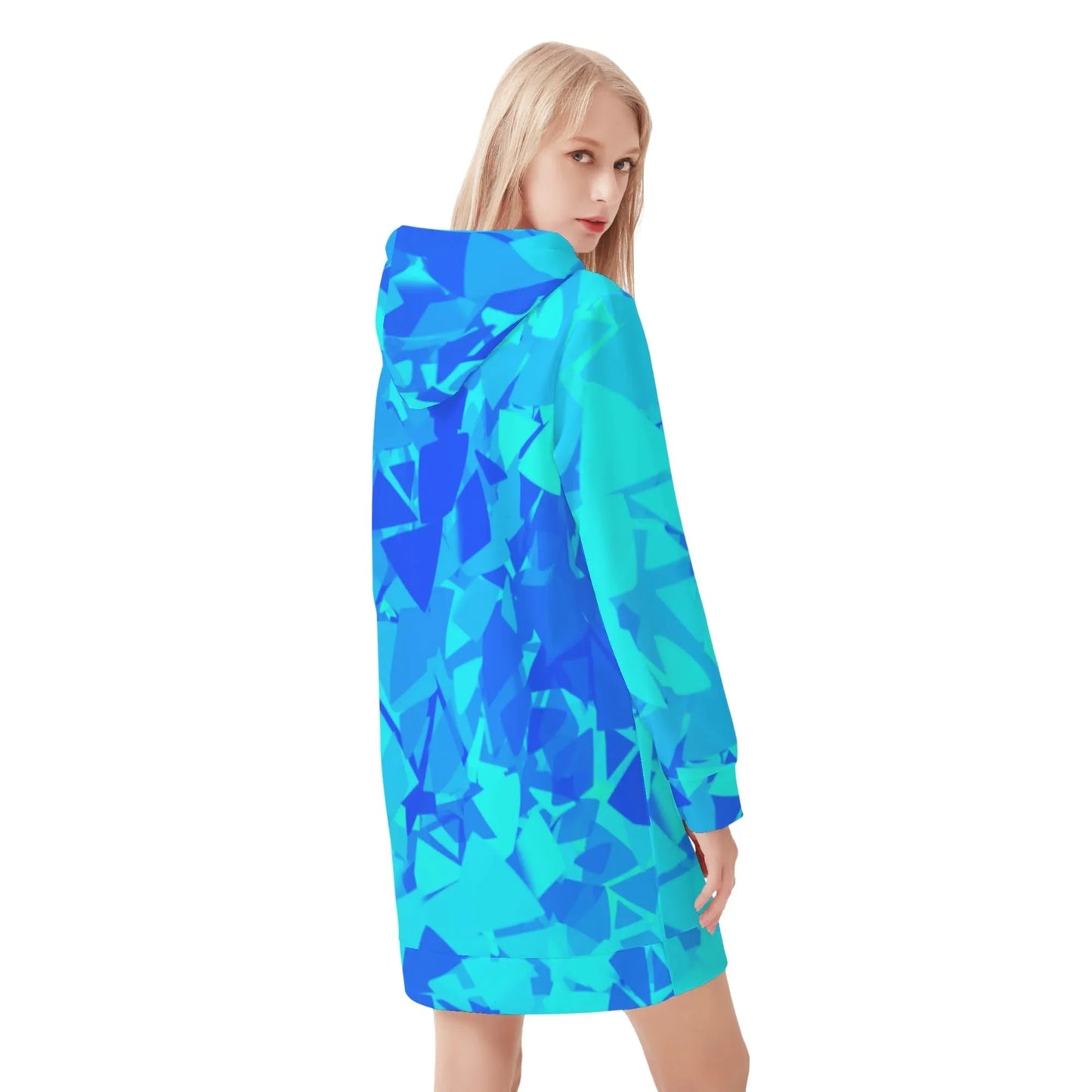 blue-crystal-damen-hoodiekleid-warmes-velvet-kapuzenkleid-aus-weichem-samt-fleece-hoodiekleid-jlr-design-2 - JLR Design