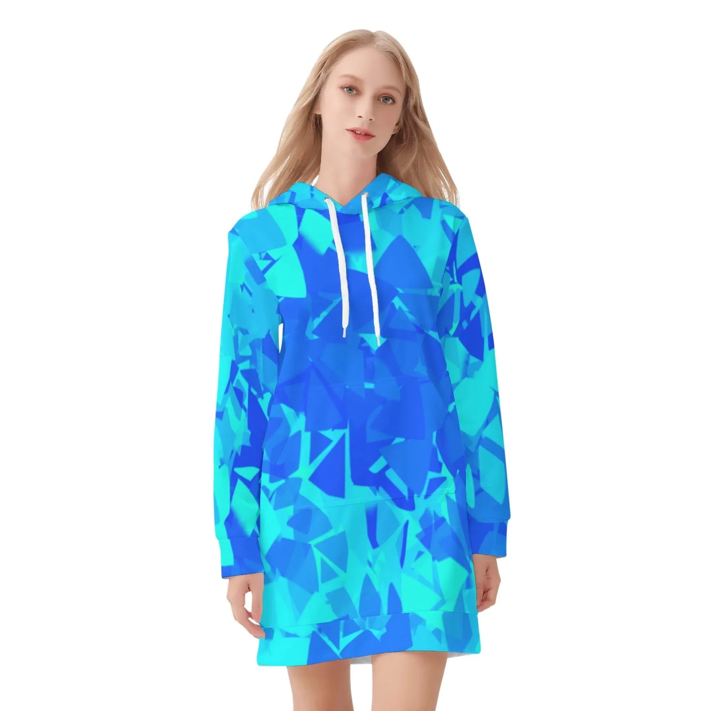 blue-crystal-damen-hoodiekleid-warmes-velvet-kapuzenkleid-aus-weichem-samt-fleece-hoodiekleid-jlr-design-3 - JLR Design