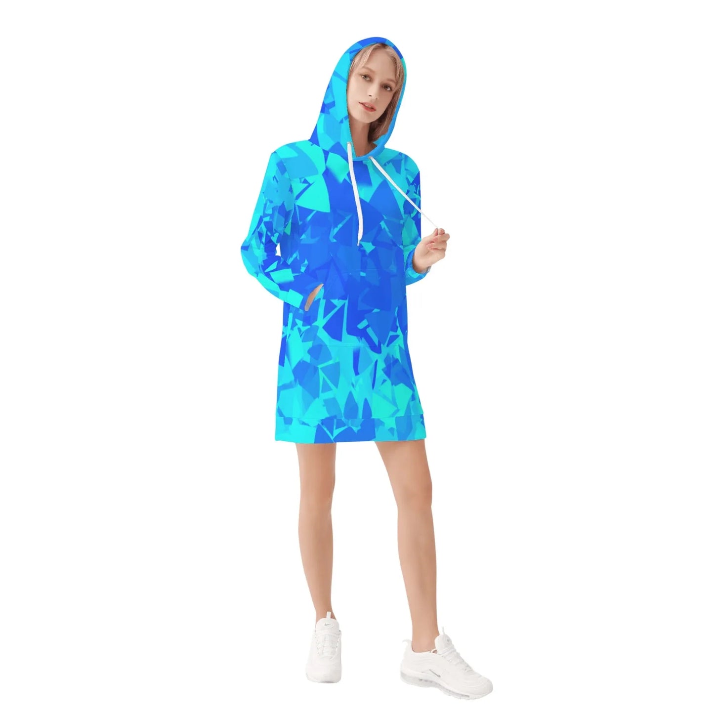 blue-crystal-damen-hoodiekleid-warmes-velvet-kapuzenkleid-aus-weichem-samt-fleece-hoodiekleid-jlr-design-4 - JLR Design