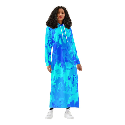 blue-crystal-damen-maxi-hoodiekleid-knochellanges-kapuzenkleid-aus-weich-angerautem-fleece-hoodiekleid-jlr-design-1 - JLR Design