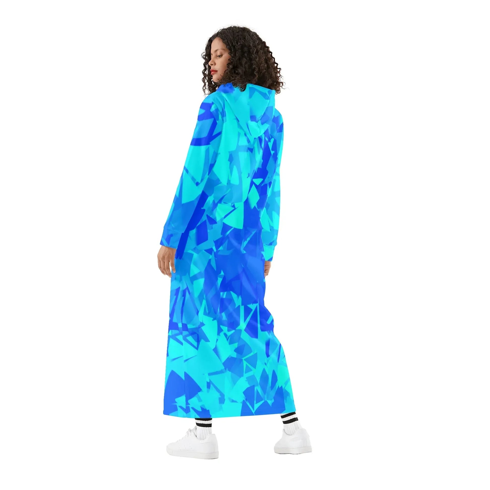 blue-crystal-damen-maxi-hoodiekleid-knochellanges-kapuzenkleid-aus-weich-angerautem-fleece-hoodiekleid-jlr-design-2 - JLR Design