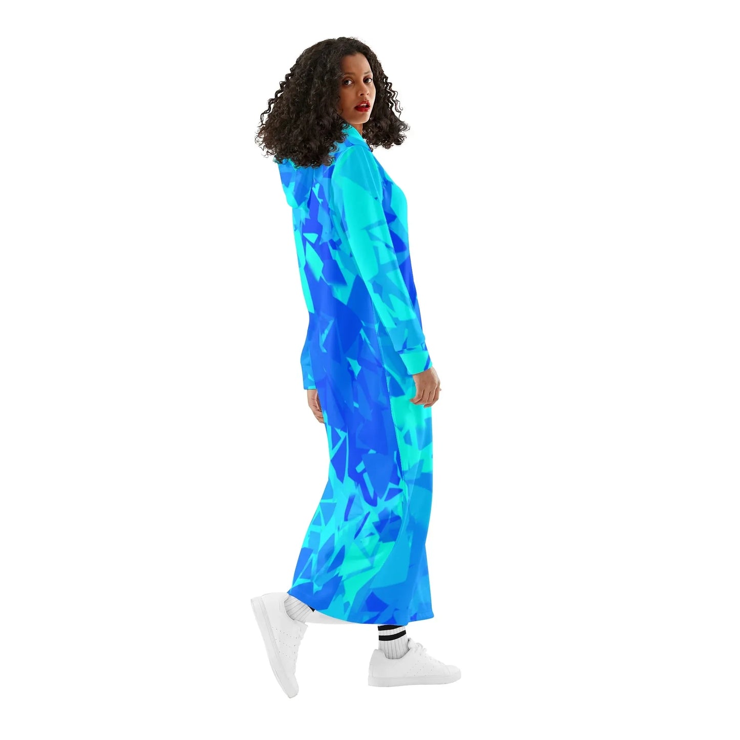 blue-crystal-damen-maxi-hoodiekleid-knochellanges-kapuzenkleid-aus-weich-angerautem-fleece-hoodiekleid-jlr-design-3 - JLR Design