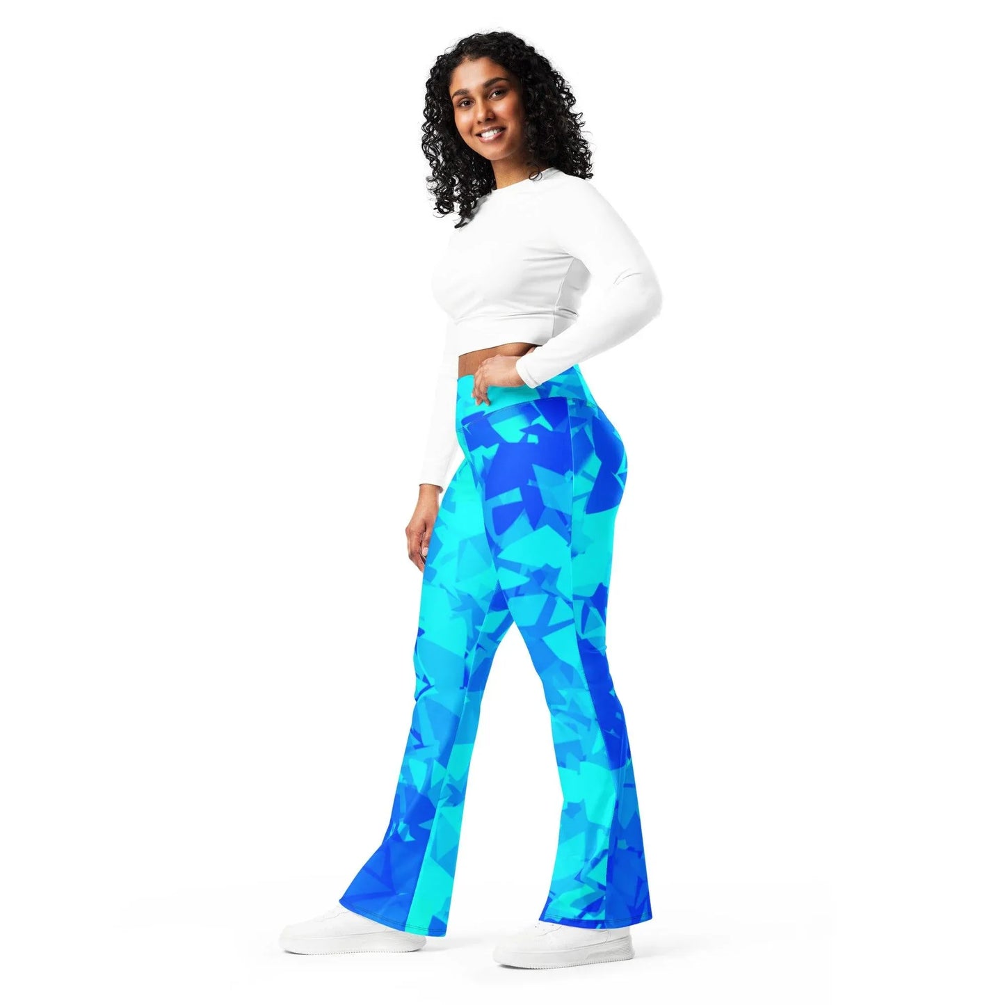 blue-crystal-high-waist-flare-leggings-flare-leggings-jlr-design-11 - JLR Design