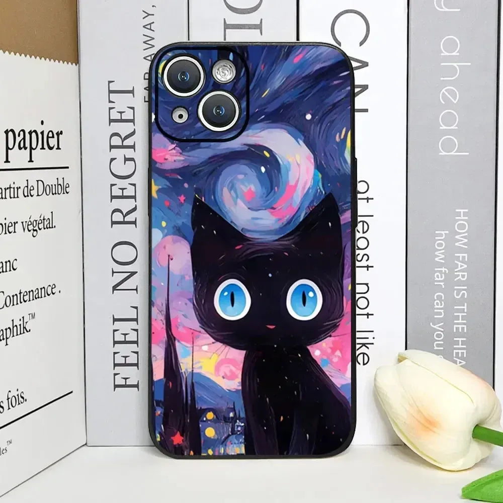 blue-eyed-black-cat-handyhulle-fur-iphone-7-8-11-12-13-14-15-16-minipluspropromax-handyhulle-jlr-design-1 - JLR Design