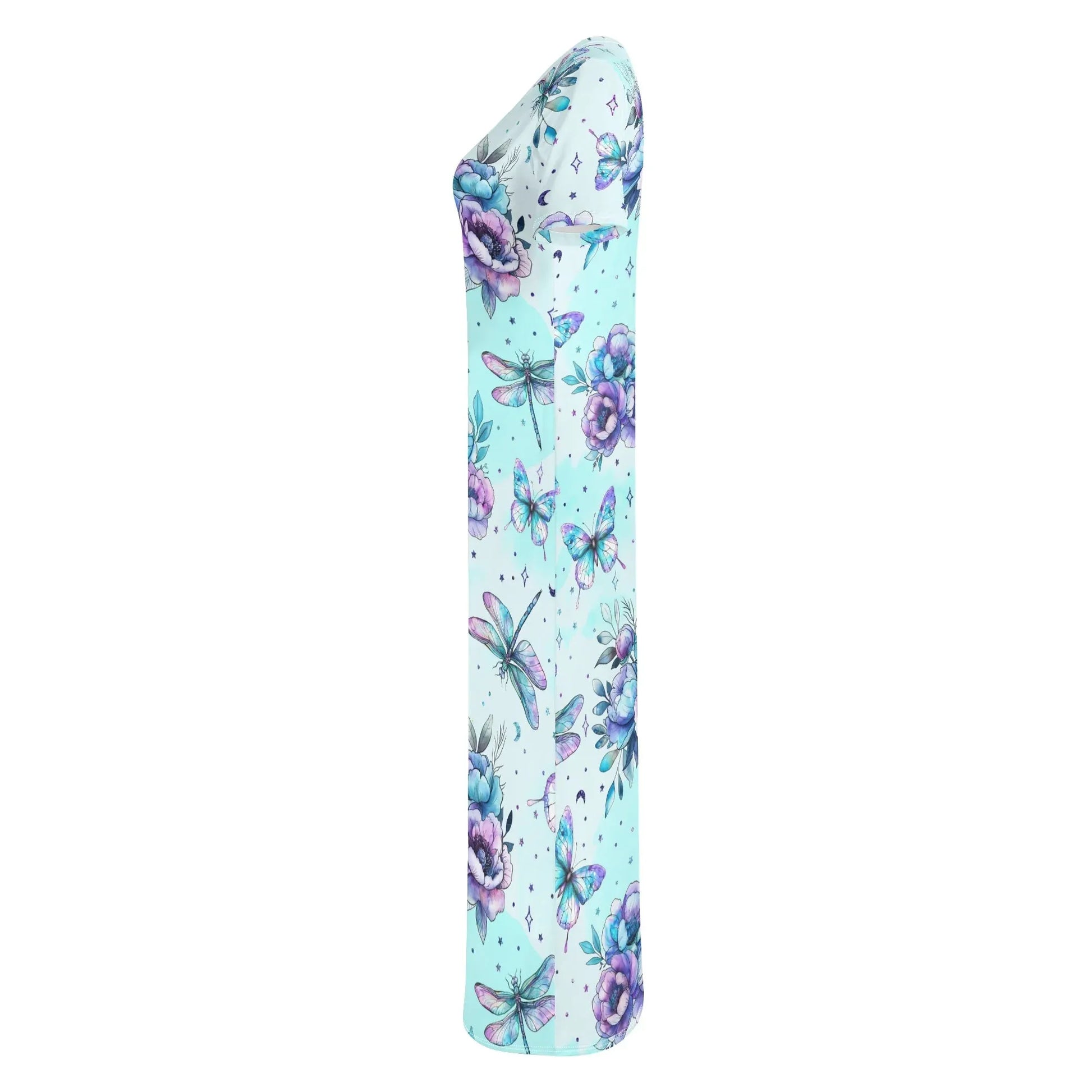 blue-flowers-short-sleeve-long-dress-long-dress-jlr-design-6 - JLR Design
