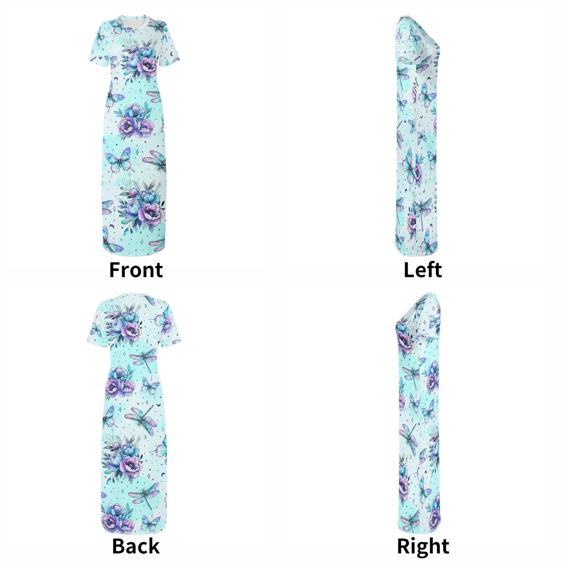 blue-flowers-short-sleeve-long-dress-long-dress-jlr-design-7 - JLR Design