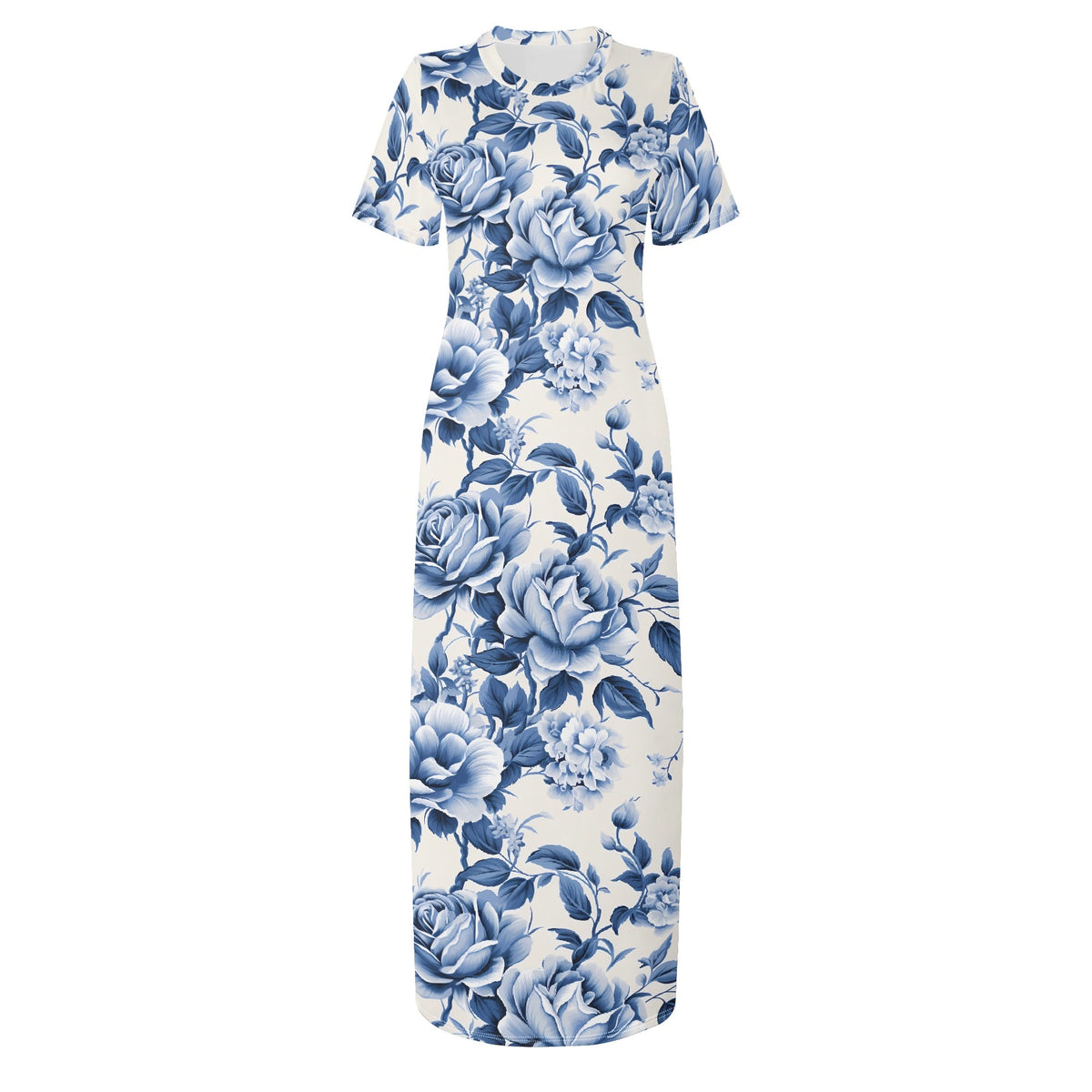 blue-flowers-v2-bodycon-maxi-dress-long-dress-jlr-design-jlr-design-de-3 - JLR Design
