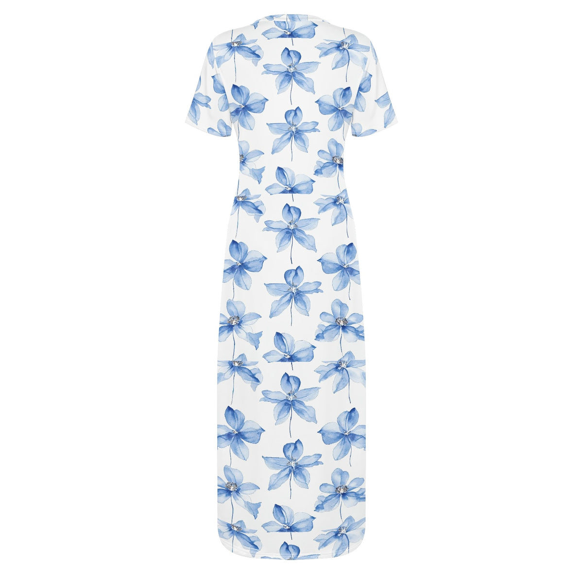 blue-flowers-v4-bodycon-maxi-dress-long-dress-jlr-design-jlr-design-de-4 - JLR Design