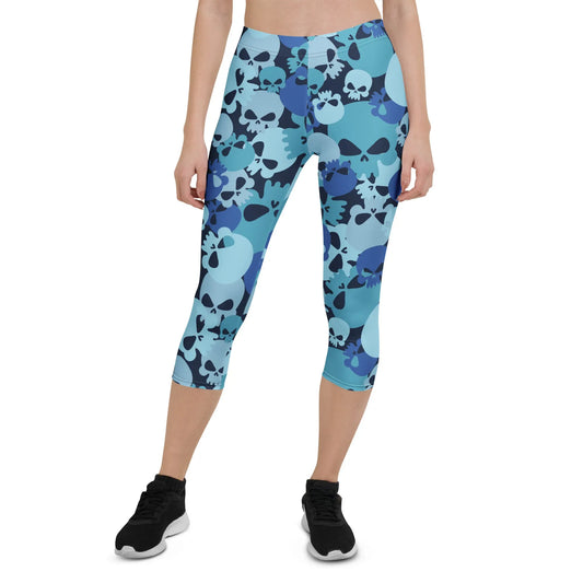 blue-skull-damen-capri-leggings-capri-leggings-jlr-design-1 - JLR Design