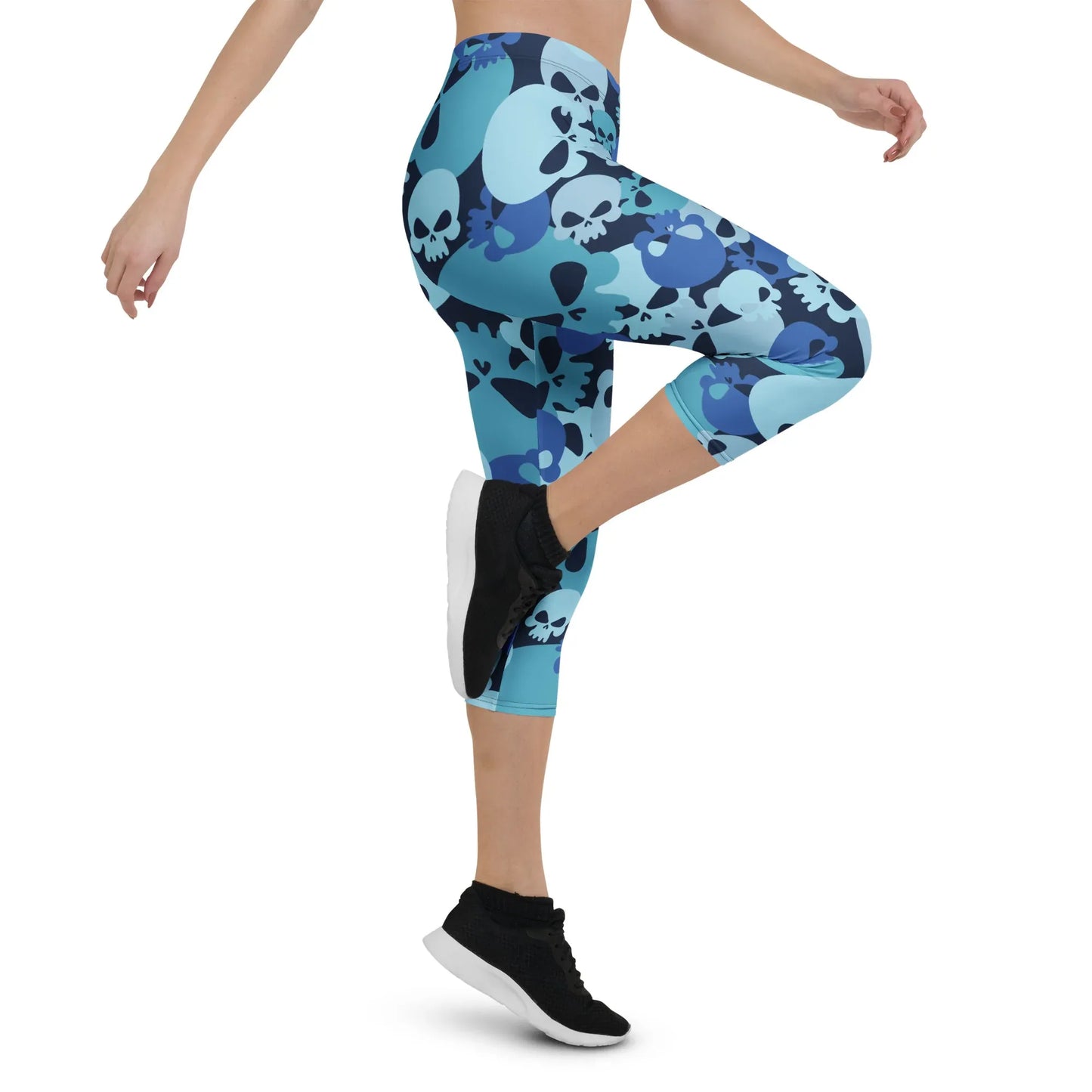 blue-skull-damen-capri-leggings-capri-leggings-jlr-design-10 - JLR Design