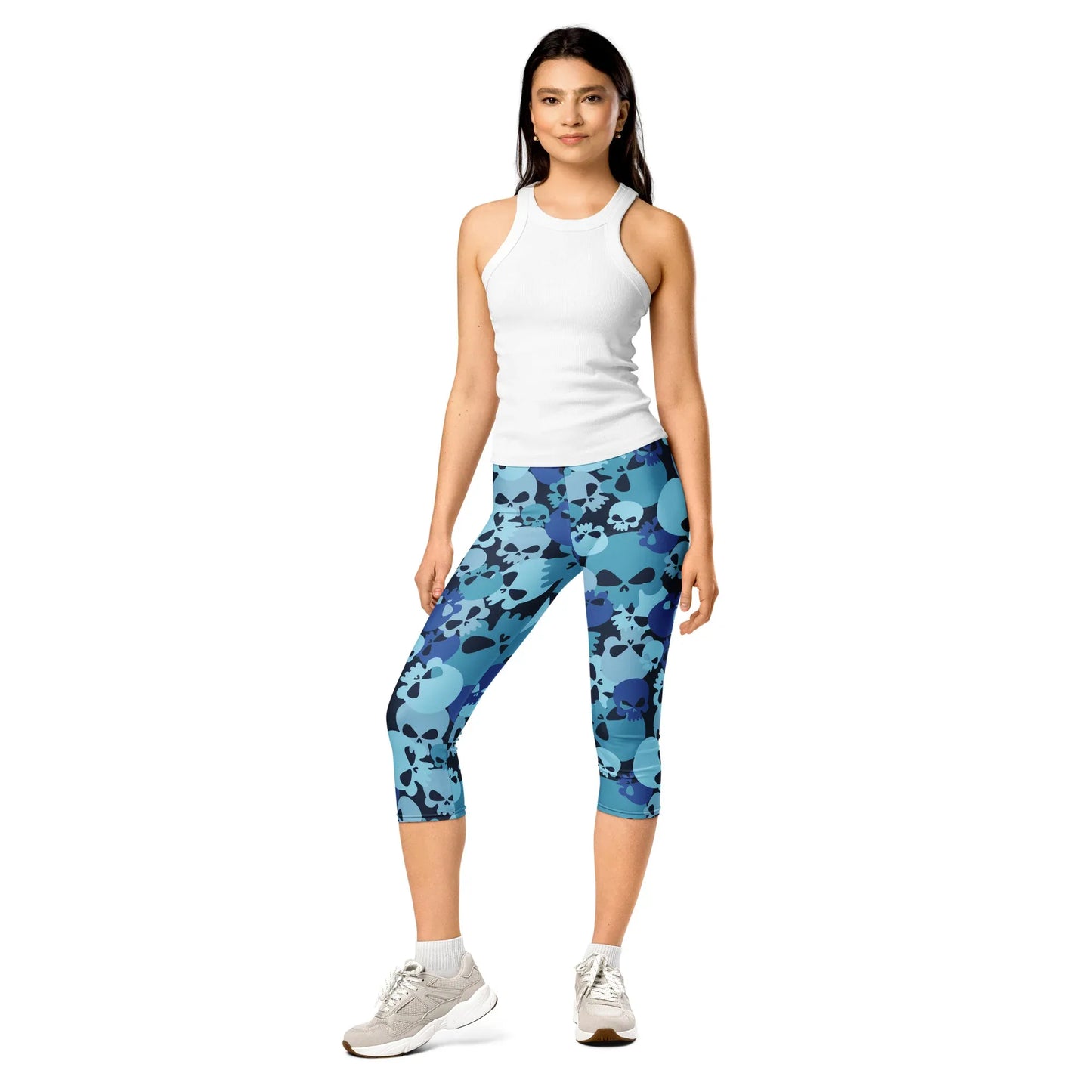 blue-skull-damen-capri-leggings-capri-leggings-jlr-design-4 - JLR Design