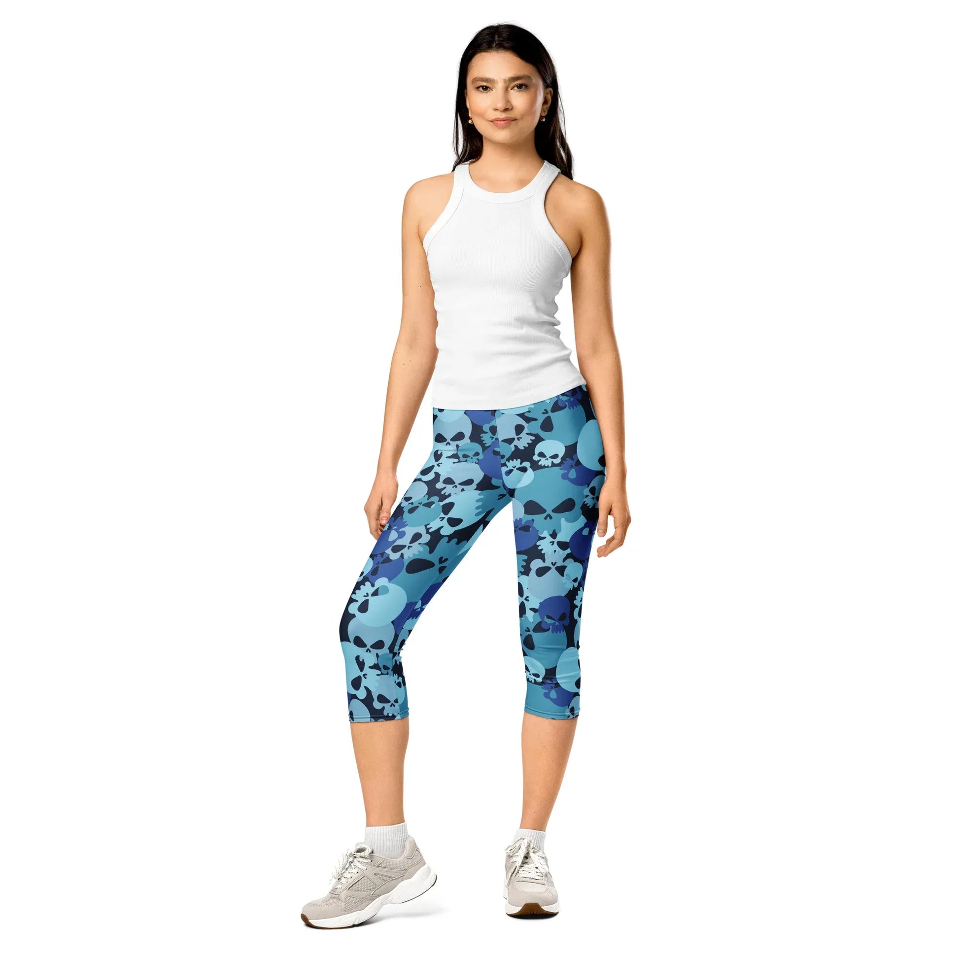 blue-skull-damen-capri-leggings-capri-leggings-jlr-design-4 - JLR Design